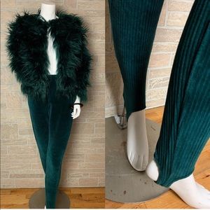 MILANO Velour Stirrup Ribbed Leggings